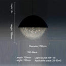 LED Crystal Half Round Raindrops Pendant Light Chandelier for Bedroom by Ljojo