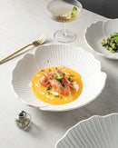 Ljojo 10-Inch Ceramic High-End Soup Bowl White Tableware - Multipurpose Shallow Bowl