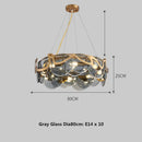 Ljojo Minimalist Glass Pendant Light in Gold Iron for Luxury Living Room