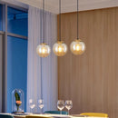 Ljojo LED Ring Stairs Pendant Light Chandeliers for Living Room and Dining Room