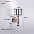 French Retro Bedroom Bedside Fabric Wall Lamp Wave Point Wood Lighting by Ljojo