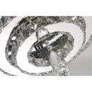 Ljojo Fandelier Chrome Ceiling Fan K9 Crystal Lamp with Retractable Blades for Living Room