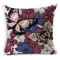 Ljojo Linen Butterfly Cushion Cover 45x45cm - Decorative Pillow Case for Sofa & Bed