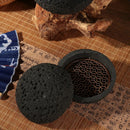 Black Quartz Stone Planet Bowl by Ljojo: Volcanic Stone Tableware for Molecular Cuisine