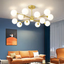 Scandinavian Glass Ball Chandelier for Bedroom | Modern Gold Black Pendant Light Ljojo