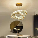 Crystal LED Chandelier with Remote Control for Villa Staircase | Ljojo Luxurious Hollow Design