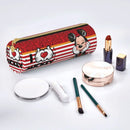 Ljojo Mickey Mouse Minnie Leather Pencil Case for Students - Big Capacity Zipper Pen Holder