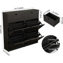 Ljojo™ Shoe Cabinet with Flip-Top Drawers & Additional Storage