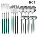 Ljojo 16-Piece Stainless Steel Tableware Set for Home, Hotel, and Restaurant