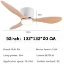Ljojo Minimalist Ceiling Fan LED Light Motor High Air Volume Remote Control.