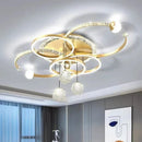 Gold Black White Starry Sky Ceiling Chandelier LED Pendant Lamp for Villa Bedroom by Ljojo