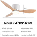 Ljojo Minimalist Ceiling Fan LED Light Motor High Air Volume Remote Control.
