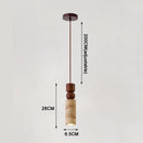 Wabi-Sabi Travertine LED Pendant Light Japanese Vintage E27 Hanging Lighting by Ljojo