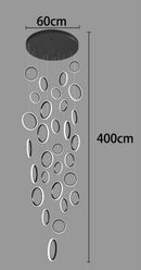 Ljojo LED Ring Pendant Chandelier | Adjustable Hanging Cables | Gold/Black | Home Dining Living Room