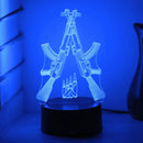 Gun 3D Night Light - Creative Desktop & Bedroom Decoration LED Mini Gift - Ljojo