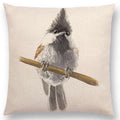 Birds Painting Cushion Cover - Ljojo Collection: Robin, Titmouse, Toucan, Sparrow, Firecrest, Cardinal, Bullfinch