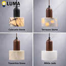 Modern Stone Pendant Light Terrazzo Travertine Calacatta Hanging Lamp Ljojo