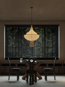Nordic Wabi Sabi Retro Cloth E27 Pendant Light Fixture for Living Room by Ljojo