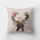 Deer Animal & Natural Leaves Cushion Cover by Ljojo - Home Decoration