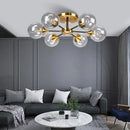 Ljojo Modern Glass Ball Led Chandelier Retro Ceiling Dining Room Bedroom Decoration Lighting