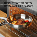 Ljojo 10/12-inch Stainless Steel Frying Pan for Professional Cooking and Kitchen Cookware