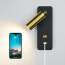 Ljojo LED Wall Lights With Switch and USB Interface - Modern White/Black Wall Lamps