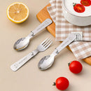Ljojo 3Pcs Outdoor Folding Stainless Steel Cutlery Set for Camping & Picnic