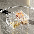 Ljojo 4/6 Grids Plastic Food Tray Dual Handle Snack Fruit Organizer