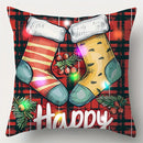 Ljojo LED Christmas Pillowcase with Santa Claus Snowman Bell Design