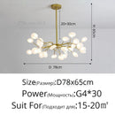 Ljojo Branch Firefly Ceiling Chandelier LED Hanging Lamp Modern Home Decor Nursery Design