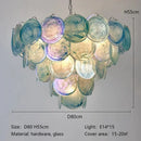 French Medieval Blue Glass Pendant Light Chandelier by Ljojo - Luxe Art Metal Round Lustre E14 Lighting