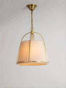 Ljojo Minimalist Dining Room Cloth Chandelier LED Light - Modern Creative Bedroom Pendant Lamp