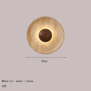 Modern Natural Stone Wall Light Sconce Dark Wood 25cm Atmosphere Lamp by Ljojo for Foyer Dining Bedroom