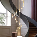 Ljojo Modern Staircase Crystal Chandelier for Living Room and Dining Room Decoration