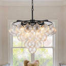Ljojo Tiered Bubble Chandelier Led Pendant Light Modern Luxury Glass Ball Hanging Lamp