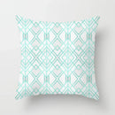Light Blue Green Mint Geometric Print Boho Pillowcase Set by Ljojo
