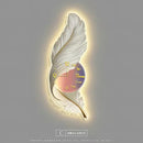LED Wall Lamp Feather Creative Clock High-end Feeling Bedroom Bedside Ljojo