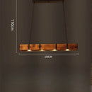 Ljojo Industrial Minimalist LED Pendant Lights Solid Wood Column Chandelier for Living Room