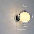 Ljojo Milky Glass Ball LED Wall Sconce, Modern Nordic Iron Wrount Lamp