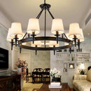 Vintage LED Ceiling Chandelier Lamp Fabric Pendant Light Fixture for Home Bedroom Dining - Ljojo