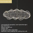 Ljojo Danish Designer Pendant Lights LED Iron Mesh Cloud Chandeliers Industrial Loft Ceiling Lamps