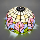 Ljojo 12" Purple Calla Lily Stained Glass Lampshade - Handcrafted Floral Design