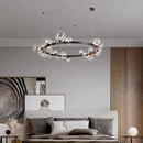 Ljojo Glass Bubble Ring Chandelier Pendant Light for Kitchen Dining Living Room