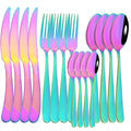 Ljojo 16-Piece Gold Stainless Steel Cutlery Flatware Set for Dining