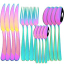 Ljojo 16-Piece Gold Stainless Steel Cutlery Flatware Set for Dining