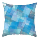 Geometric Blue Patterned Digital Print Pillow Covers by Ljojo: Sofa, Bedroom, Car Decor