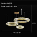 Ljojo Luxury Crystal Chandelier Pendant Light Gold Chrome Finish Modern Living Room Lighting