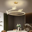 Minimalist Luxury LED Chandelier Butterfly Circle Pendant Light Home Room Decor Ljojo
