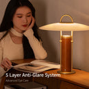 Ljojo Luxury Wood Glass Bedside Lamp with Dimmable Reading Light