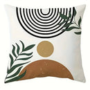 Ljojo Line Leaf Print Pillowcase for Bohemian Home Decoration